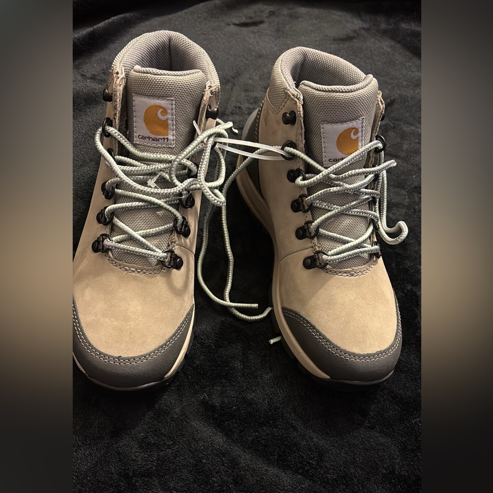 Carhartt Tan and Gray Work Boots